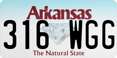 AR license plate 316WGG