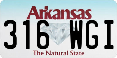 AR license plate 316WGI