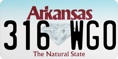 AR license plate 316WGO