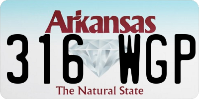AR license plate 316WGP