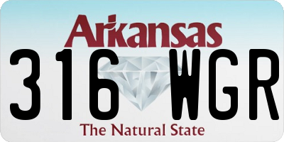 AR license plate 316WGR