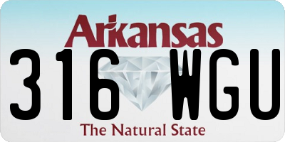 AR license plate 316WGU