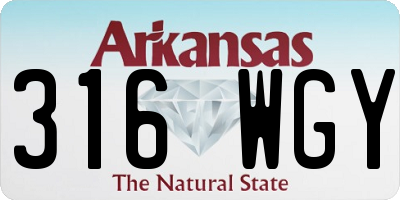 AR license plate 316WGY