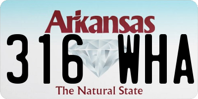 AR license plate 316WHA