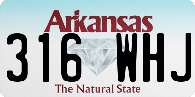 AR license plate 316WHJ