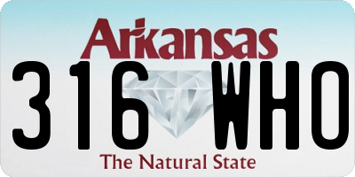 AR license plate 316WHO