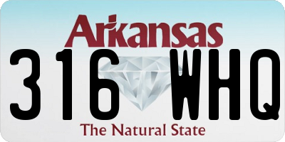 AR license plate 316WHQ