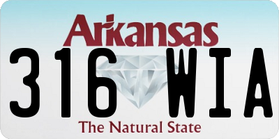 AR license plate 316WIA