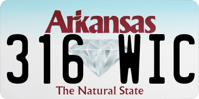 AR license plate 316WIC