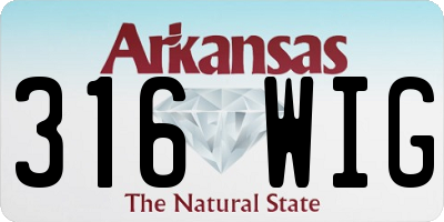 AR license plate 316WIG