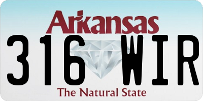 AR license plate 316WIR