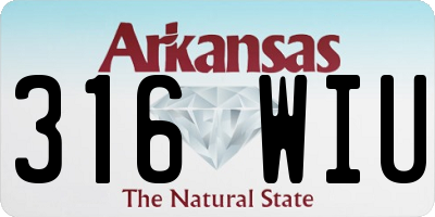 AR license plate 316WIU