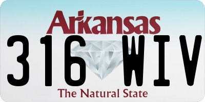AR license plate 316WIV