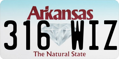 AR license plate 316WIZ