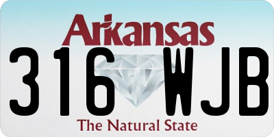 AR license plate 316WJB