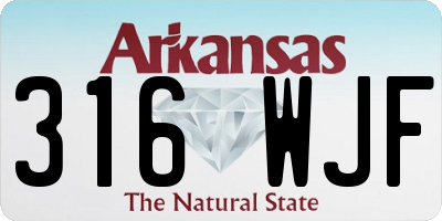 AR license plate 316WJF