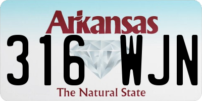 AR license plate 316WJN