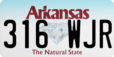 AR license plate 316WJR