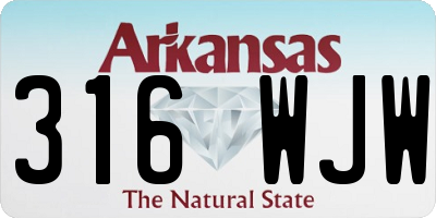 AR license plate 316WJW