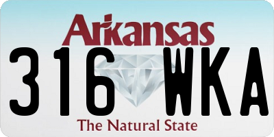 AR license plate 316WKA