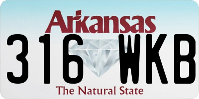 AR license plate 316WKB