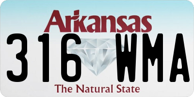 AR license plate 316WMA