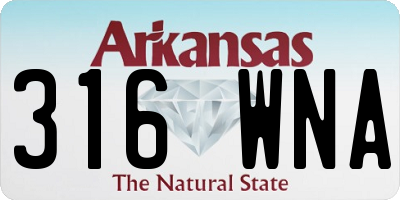AR license plate 316WNA