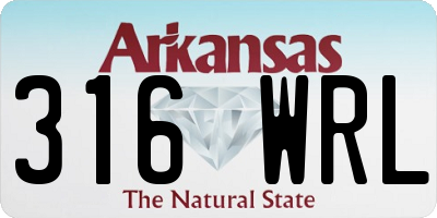 AR license plate 316WRL