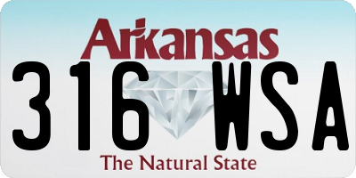 AR license plate 316WSA