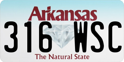 AR license plate 316WSC