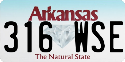 AR license plate 316WSE