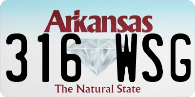 AR license plate 316WSG