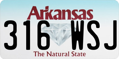 AR license plate 316WSJ