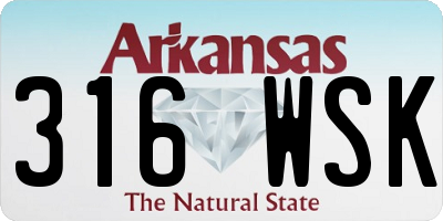 AR license plate 316WSK