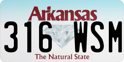 AR license plate 316WSM