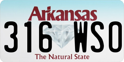 AR license plate 316WSO