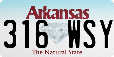 AR license plate 316WSY