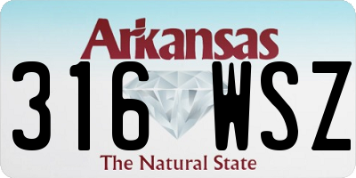 AR license plate 316WSZ