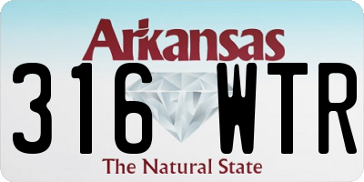 AR license plate 316WTR