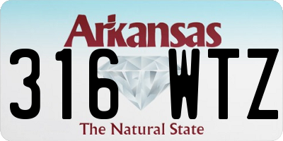AR license plate 316WTZ