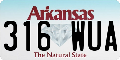 AR license plate 316WUA