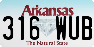 AR license plate 316WUB