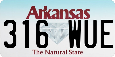 AR license plate 316WUE