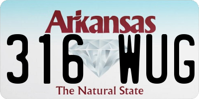 AR license plate 316WUG