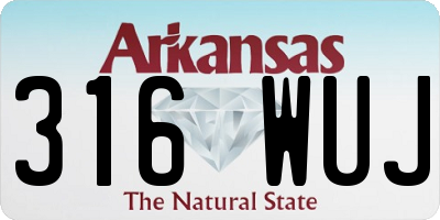 AR license plate 316WUJ