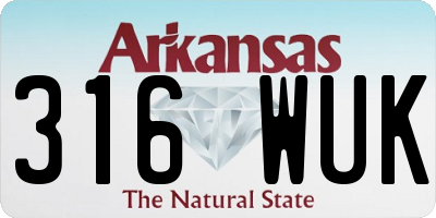 AR license plate 316WUK