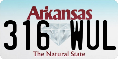 AR license plate 316WUL