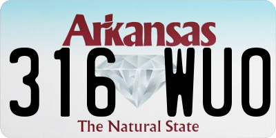 AR license plate 316WUO