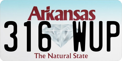 AR license plate 316WUP