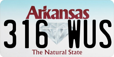 AR license plate 316WUS